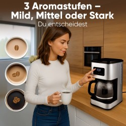 Coffee machine 1.5L 900W Stainless steel Proficook PC-KA1299-Inox