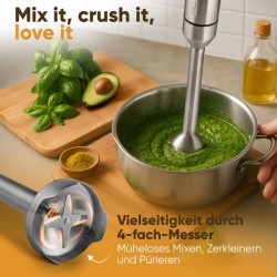 100W Stainless steel hand blender Proficook PC-SM1317-Inox