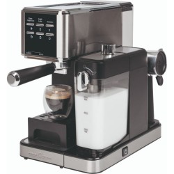 Machine à café expresso 20 Bar avec fonction mousseur à lait Inox Proficook PC-ES/KA1266-inox