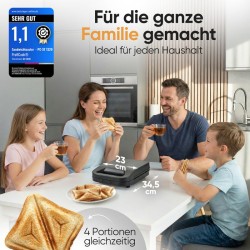 Appareil à sandwich 1600W Noir Proficook PC-ST1329-Noir