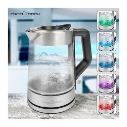 Bouilloire électrique verre/inox 1,7L 2200W Proficook PC-WKS 1190 G