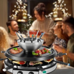 Appareil à raclette et fondue 8 personnes Proficook PC-RG/FD1245