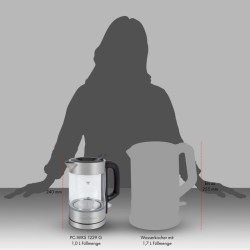 Bouilloire éléctrique en verre 1L ProfiCook PC-WKS1229G
